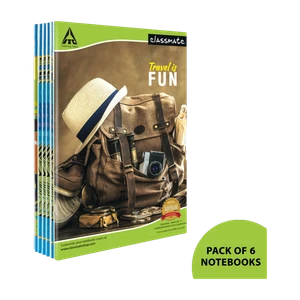 Classmate Notebook A4 Notebook Single Line 172 Pages (Multicolor, Pack of 6)