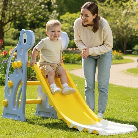 Slide for Kids (2–4 Years) | Compact Indoor & Outdoor Baby | Durable Plastic & Rounded Edges Slide with Anti-Slip Steps | Stable Design & Easy Assembly Smooth Slider for Toddlers