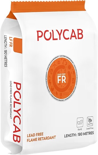 Polycab LF FR 180M coil | 4 SQ MM | Flame Retardant technology | Lead free insulation | 99.97% high purity copper