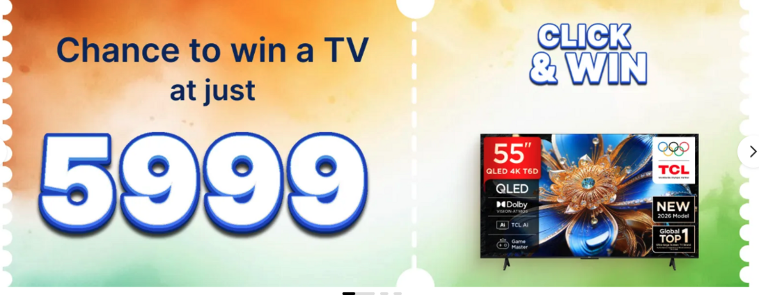 Mystery box  Chance to win a TV or get  up to ₹1000 off on them