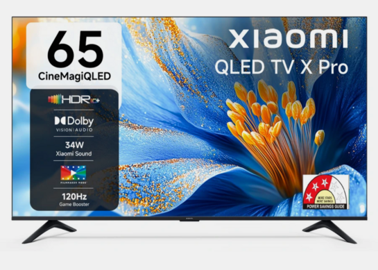 XIAOMI X Pro CineMagiQLED 165 cm (65 inch) QLED Ultra HD (4K) Smart Google TV with Dolby Vision | HDR 10+ | 32 GB Storage | 34W Dolby Audio | Xiaomi Sound | Film-maker Mode | 120 Hz Game Booster | Mi TV (L65MB-APIN)