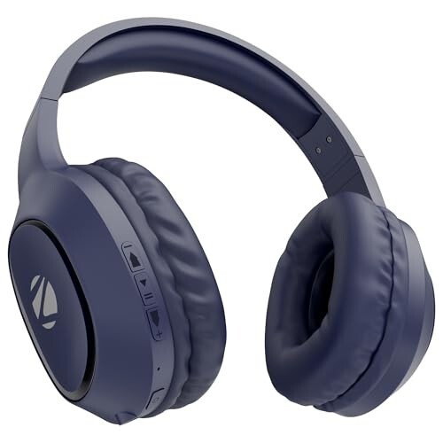 Zebronics Thunder Neo (2026 Upgrade) Wireless Headphone, BT v6.0, True 50hrs Playback, 40mm Driver, ENC, Rapid Charge, Gaming Mode, Dual Pairing, 3 EQ Modes, AUX, Voice Assistant (Blue)