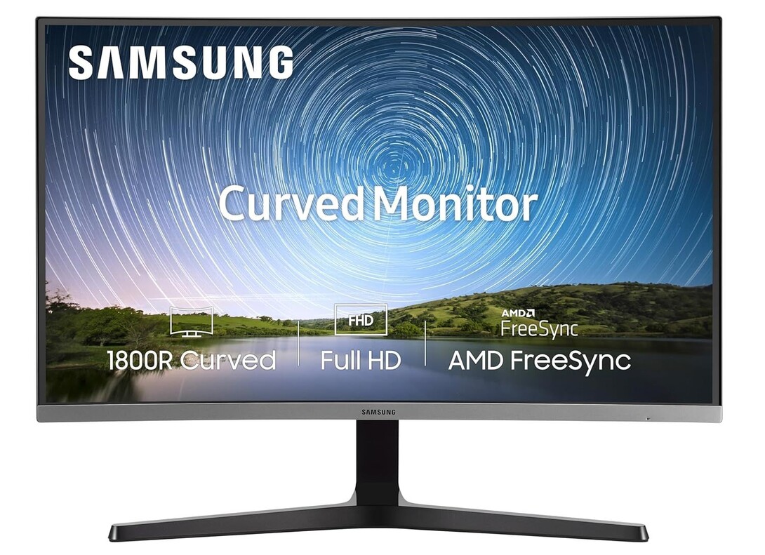Samsung 27-Inch(68.5cm) FHD, 1800R Curved 1,920 X 1,080 LED Monitor, VA Panel (LC27R500FHWXXL, Dark Blue Gray)