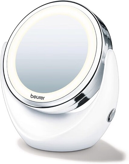 Beurer Plastic Bs 49 Illuminated Chrome Finish Round Floor Mount Standing Mirror