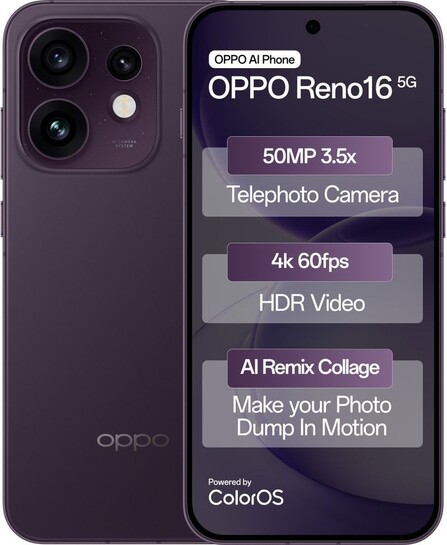 OPPO Reno16 5G (Twilight Violet, 256 GB) (12 GB RAM)