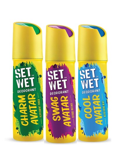 Pack Of 3 Set Wet Cool, Charm & Swag Avatar Deodorant & Body Spray Perfume 180ml Each