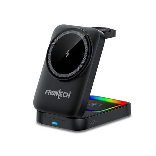 Frontech 3-in-1 Magnetic Wireless Charger with Night Light | Fast Charging | Type-C Input (CCH-0017B)