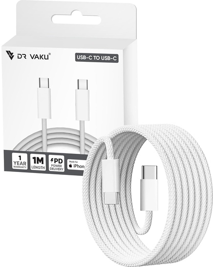 DR VAKU MFi Certified Type C to C Cable | iPhone 17/16/15 | Samsung Galaxy S24/S23