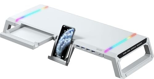 Acer Ergo RGB Monitor & Laptop Stand with 4-Port USB Hub – White