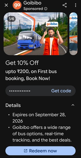 ​Goibibo Bus Offer: Get 10% Off up to ₹200 on First Bus Booking