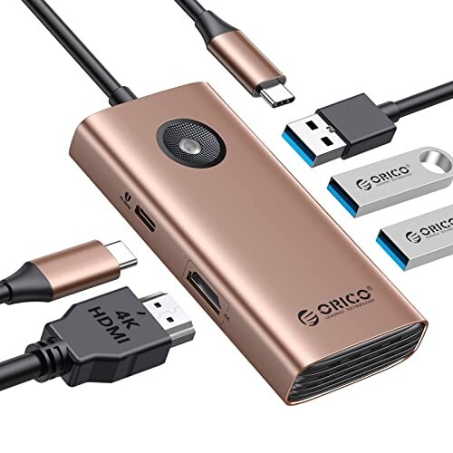 USB C Hub, ORICO 5-in-1 USB C Docking Station with 4K HDMI