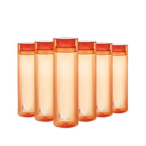CELLO H2O Round Unbreakable Plastic Water Bottle (Orange) PO6