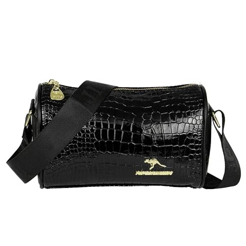 Storite Small PU Leather Women Tote Bag, CrocodileTexture fashionable & Party Sling Bag, Shoulder Crossbody Bag with Adjustable Strap-Black(22x13x10 cm)