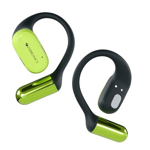 ZEBRONICS PODS O, Wireless Open-Ear Earbuds, OWS, Ultra Comfort Fit,Low Latency Gaming (Green)