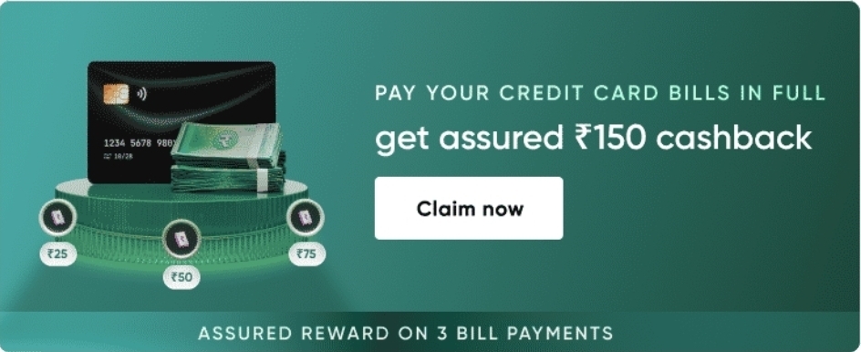 CRED: ₹150 cashback on 3 credit card bill payment in full [user specific]