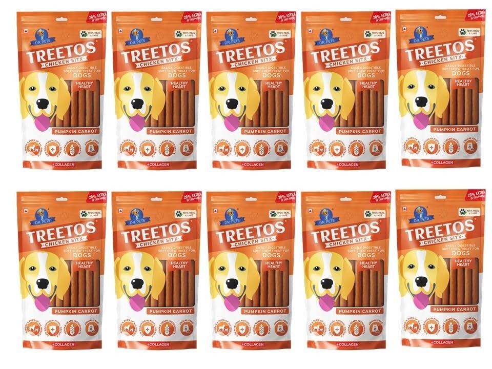 Dr. Pets Pack of 10 Pumpkin Carrot Dog Chew Sticks, Dental Stick [Apply coupon]