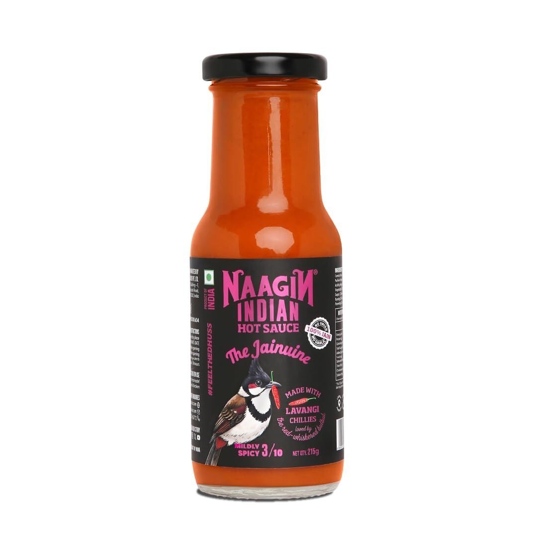 Naagin Jainuine Hot Sauce (215g) | Jain Friendly | No Onion, No Garlic | Mildly Spicy 