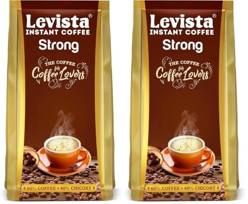 Levista Strong Instant Coffee (200 Gram Pouch) (Pack of 2)