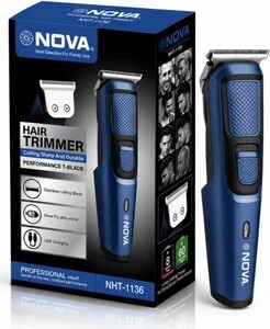 NOVA NHT 1137 Trimmer 120 min  Runtime 4 Length Settings (Blue)