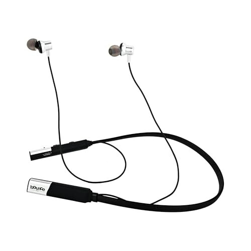 Bouncefit Sonic 225 Bluetooth Wireless Neckband, 60H Continuous Playback Battery, Deep Bass, Stereo Sound, HD Calls, Type C Fast Charging, Rich Audio, Earbuds with Mic Earphones (Silver)