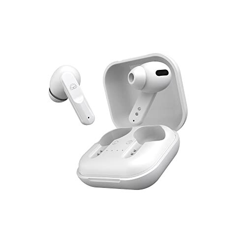Ekko Earbeats T04 Bluetooth Truly Wireless in Ear Earbuds with ENC Call Noise Cancellation, 50H Playtime,10MM Driver, Twin Connect, Type-C Fast Charging, Siri & Google Assistant Activate (White)