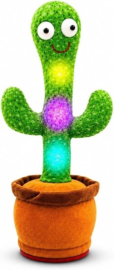 Gift Toy for Kids 6 Months–5 Yrs | Educational Talking Cactus with Music, Voice Repeater & LED Lights | USB Rechargeable, Interactive Tree Toy for Kids | Non- Toxic & Durable
