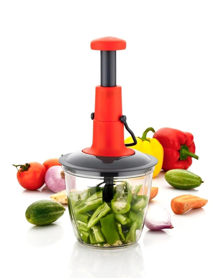 Varo 2-in-1 Hand Press Push Chopper |  1000ML Capacity 