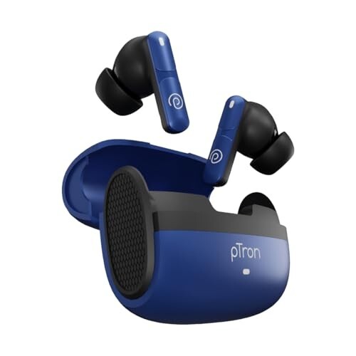 pTron Bassbuds Blaze in-Ear TWS Earbuds w/ 13mm Drivers, 50Hrs Playtime (Blue & Black)