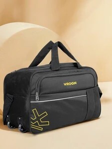 WROGN 70 L Strolley Duffel Bag - WRN 24 INCH WHEEL DUFFLE Traveling Travel Waterproof - Black - Large Capacity
