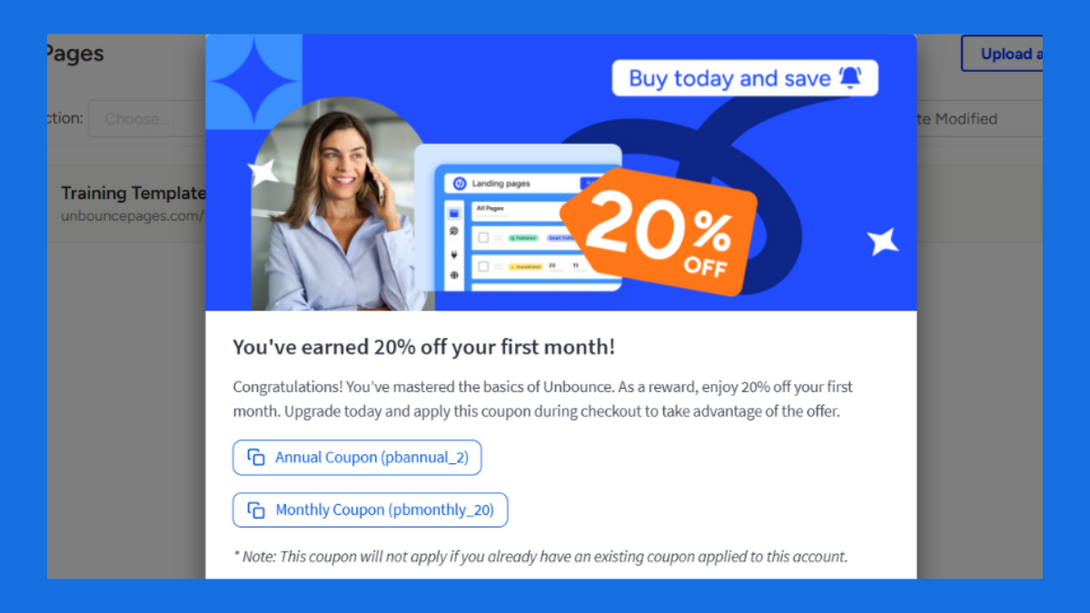 Unbounce 20% off promo code