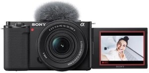 SONY ZV-E10K/BQ IN5 Mirrorless Camera Body with 16-50mm Zoom Lens (Black)
