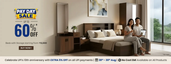 PAYDAY SALE | Upto 60% Off | Extra 5% off on UPI 