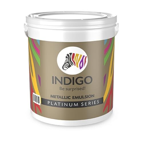 Indigo Metallic Emulsion Platinum Series – Sparkling Metallic Texture Wall Paint |1 L Brown