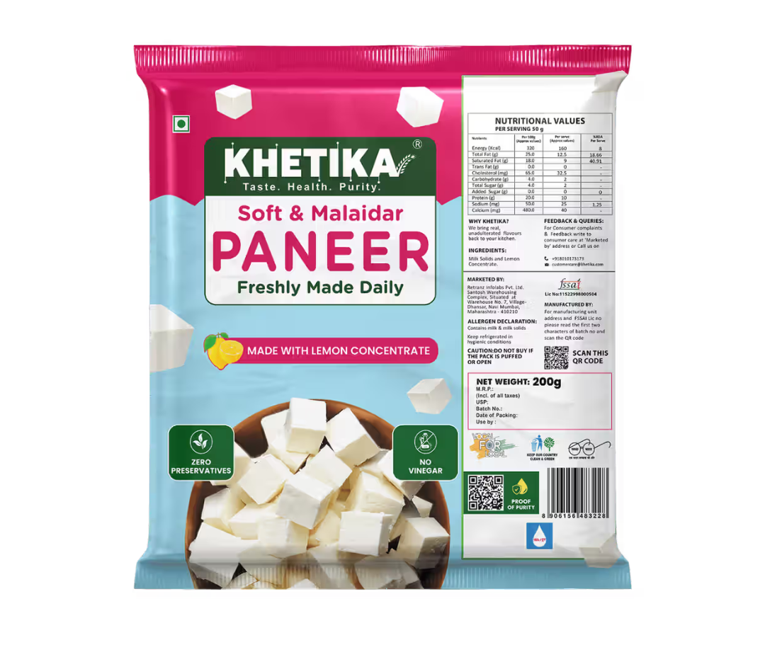 Khetika Soft & Malaidar Paneer 200gm on Instamart