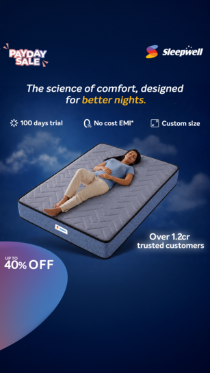 My Sleep Well - Payday Sale : Upto 40% OFF + Extra 10% PREPAID OFF