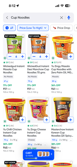 Wicked cup noodles at 17₹ 