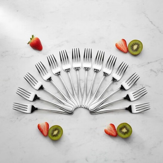 Mumma's LIFE Stainless Steel Dinner Forks Set for Home & Kitchen | 12 cm Fruit Forks with Mirror Finish  | Set of 6 Piece
