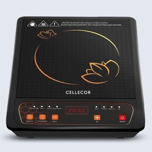 CELLECOR ICT01CE 2000 Watts Induction Cooktop with Auto-Switch Off | 8 Preset Modes 