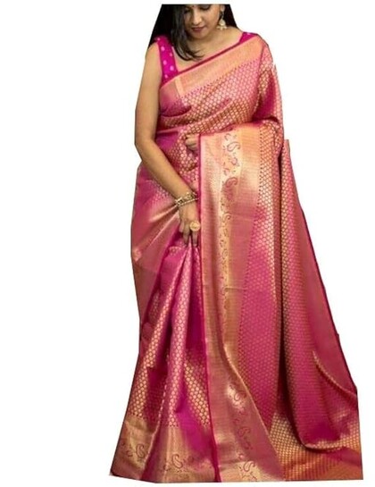 SGF11 Traditional Kanjivaram Soft Silk Saree for Women | Festival & Wedding Wear