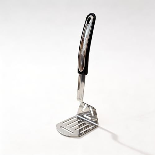 Stainless Steel Pav Bhaji Masher | Heavy Duty SS 202 Vegetable Masher | Rust-Proof, Food-Grade, Heavy Press Base | Ergonomic Handle for Bhaji, Bharta & Vegetable Mashing | Dishwasher Safe