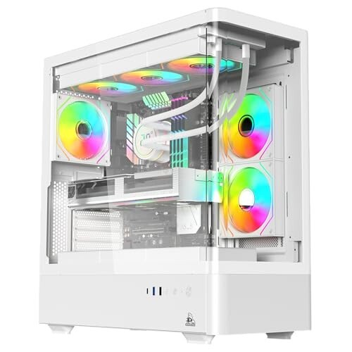 TAG Gamerz Aurora Mid-Tower Gaming Cabinet  | White