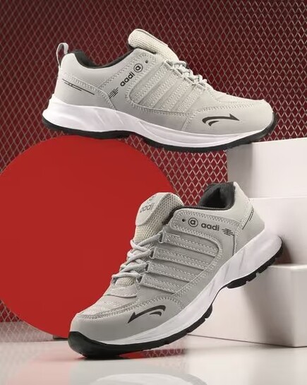 Men Mid-Top Running Sports Shoes with Lace Fastening