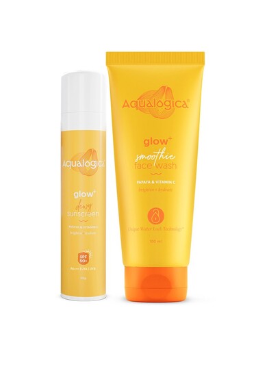 Buy Aqualogica Everyday Glow+ Combo Dewy Sunscreen 50g & Smoothie Face Wash 100ml - Skin Care Combo for Unisex 27933664 | Myntra