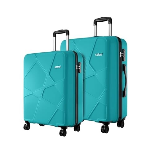 Safari Pentagon Pro 8 Wheels Spinner Set of 2 (Cabin + Medium) Trolley Bags,Cyan