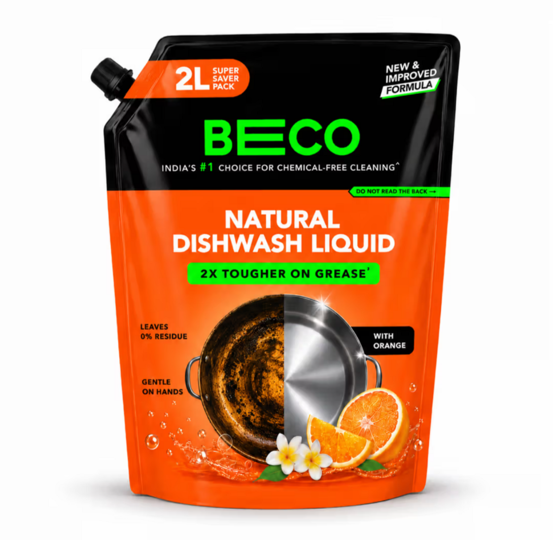Zepto - Beco Natural Orange Citrus Freshness Dishwash Liquid Refill 2L