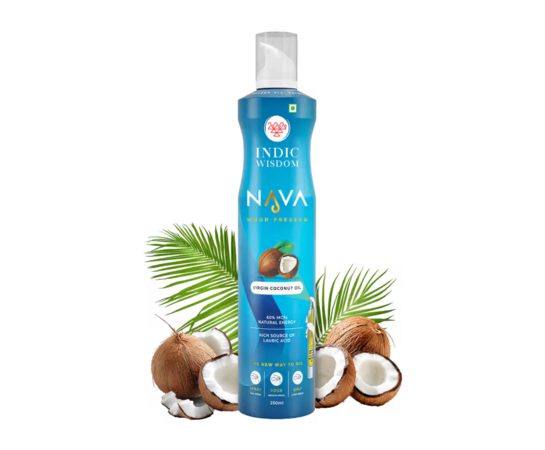 IndicWisdom Nava Spray Wood Pressed Virgin Coconut Oil 250ml (No Aerosol/CFCs/Preservatives)(Cold Pressed-Extracted On Wooden Churner)
