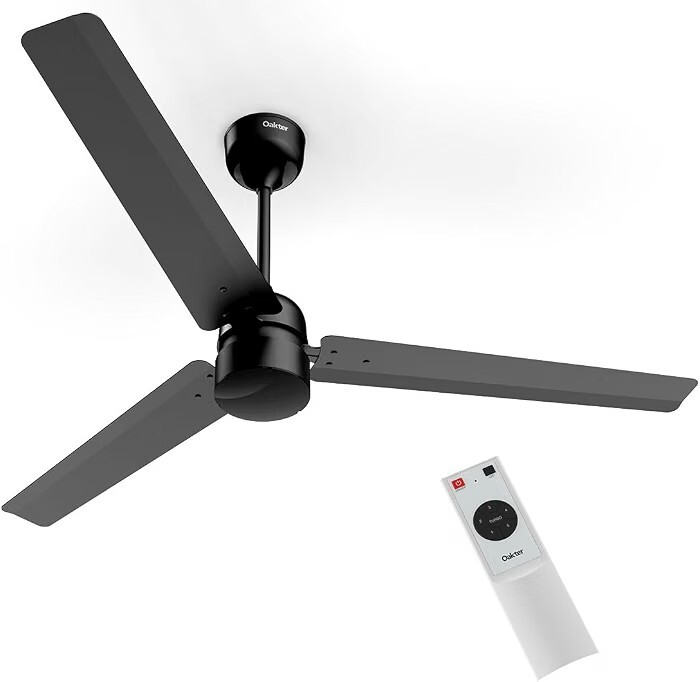 OAKTER 1200mm BLDC Ceiling Fan with IR Remote Control | BEE 5-star Rated Energy Efficient Ceiling Fan