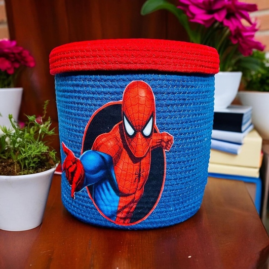 Spiderman Animal Rope Storage Basket | Kids Toy Diaper Laundry Bin | Giraffe Design