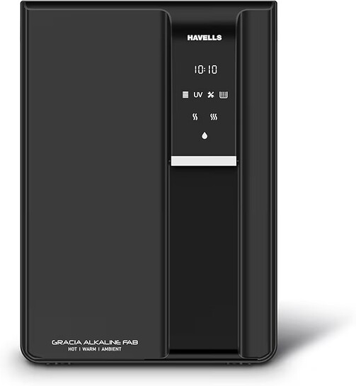 Havells Gracia FAB Alkaline Water Purifier (Black), RO+UV+Alkaline, Hot, Warm & Ambient Water