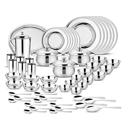 Steelcraft Premium Stainless Steel Dawat-E-Nikah Dinner Set 57 Pcs [24% Coupon]